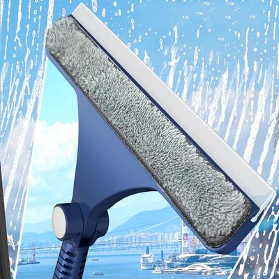 2-in-1-Fenstergitterbürste, Fensterreiniger, magischer Besenwischer, Teleskop-Fensterwischer mit langem Griff, Abzieher, Wischer-Reinigungswerkzeug