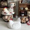 Chicken Design Ceramic Egg Storage Basket Iron Basket Holds 15-25 Eggs, Egg Holder, Organizer Case, Container Egg Basket Holder