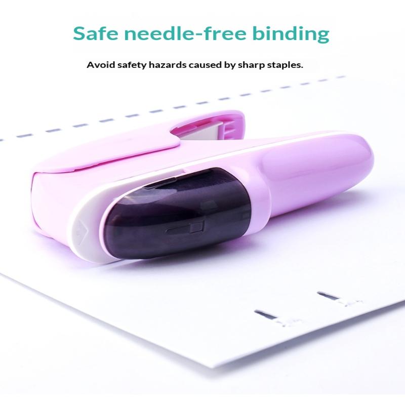 Heftgerät ohne Klammern für den Schreibtisch, zum Fixieren von bis zu 8 Blättern, für Zuhause, Schule, Büro, Schreibtisch-Heftgerät, Ticket-Papier und Dokumentenbindung