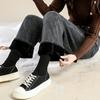 Women's Fleece-Lined High Waist Wide-Leg Jeans - Thick, Loose, Slimming, Straight-Leg Floor-Length Pants