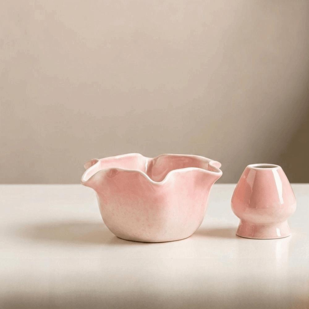 Japanese Style Ceramic Matcha Tool Flower Shaped Matcha Making Kit Matcha Tea Set Matcha Lovers