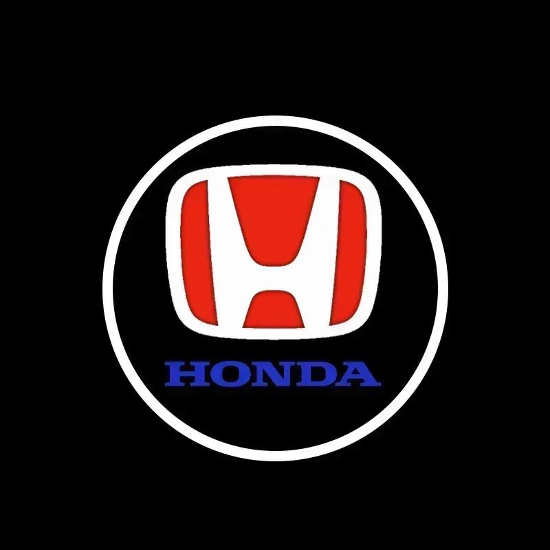 H 2pcs Car Door Projector Lamps Welcome Shadow Lights For Honda Civic Fit Jazz Accord HRV CRV City Passport Pilot Vezel stickers TP6