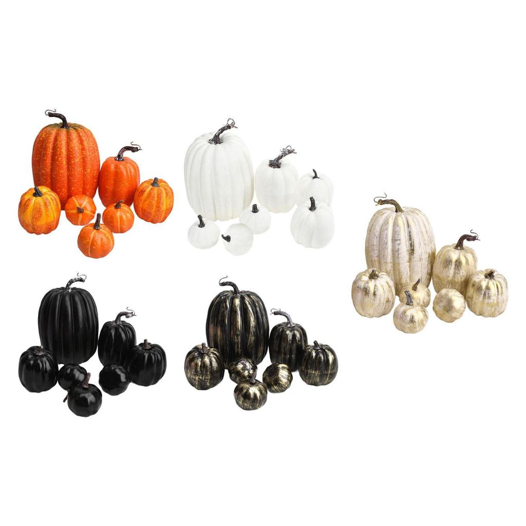 7x Fake Pumpkins Model Small Cute DIY Harvest Decorative Lifelike Fake Foam