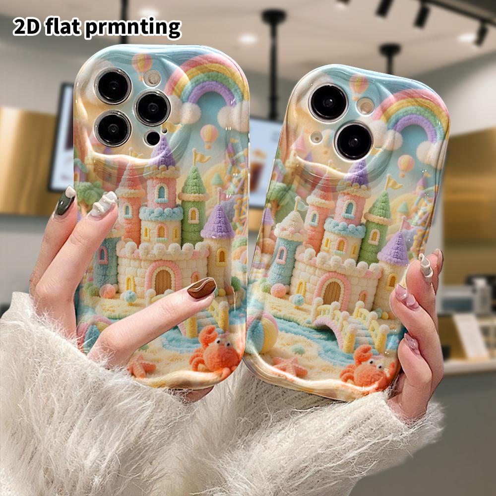 Phone Case: 2D Flat, Suitable for iPhone 18 17 16 15 14 13 12 Pro Protective Case, Dreamy Castle, Perfect Christmas and Halloween Holiday Gift