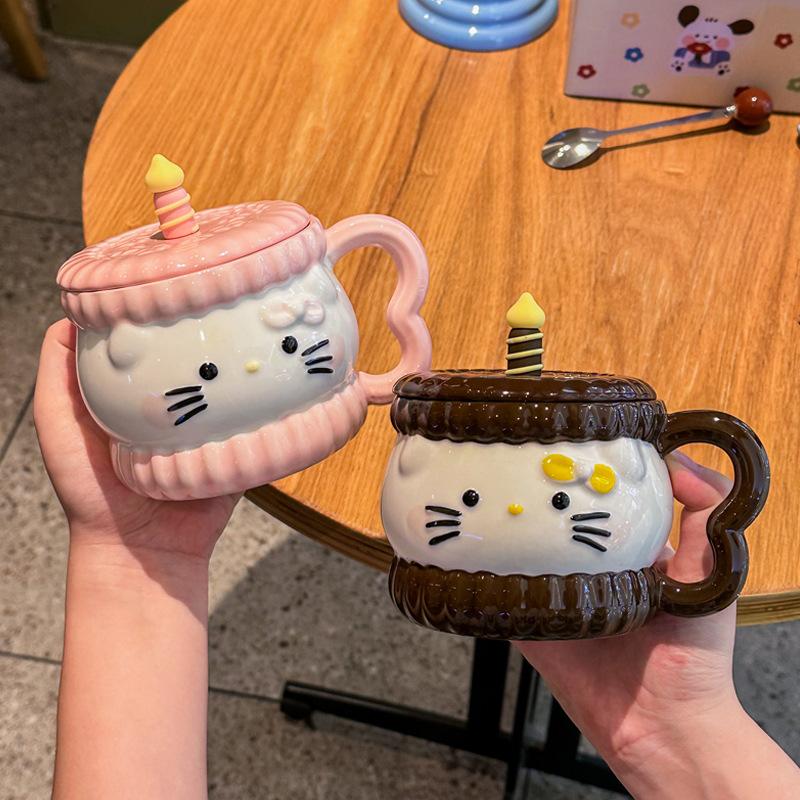Super Cute Cake Cat Mug Girls Ceramic Cup Graduation Gift High Value Coffee Cup Souvenir