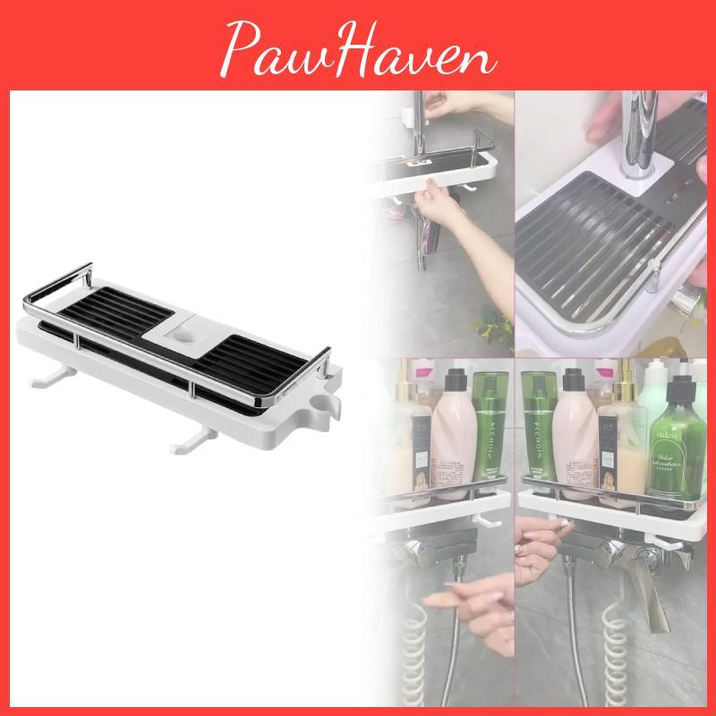 Shelf Shower Caddy Bathroom Rack Organiser Holder Towel Buckle Head Fit Hook