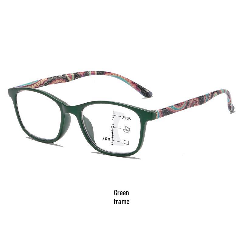Ultralight Fashion Multifocal Reading Glasses: Dual-Use for Distance & Near, Anti-Blue Light, Stylish for Seniors.