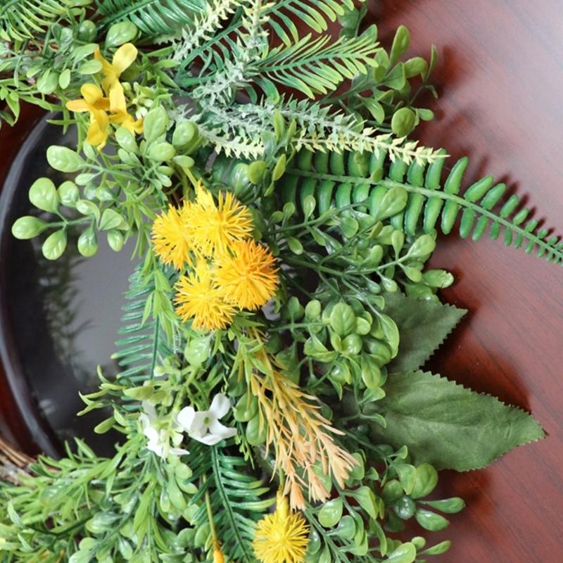 Artificial Flower Wreath Spring Wreath Decoration for Front Door Farmhouses Garden for Wedding Party Home Decoration