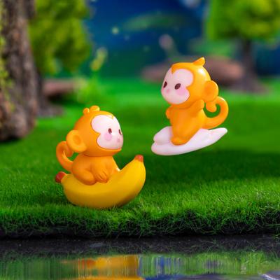Yousheng 4 Stück Affen Miniaturen Resin Mini Affenfiguren Cartoon Miniatur Affenstatuen für Schreibtisch DIY Mikrolandschaft