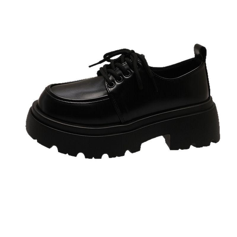 British Style Platform Small Leather Shoes Women's 2025 New Spring Versatile Black Jk Single Shoes Muffin Loafers Ins Tide