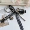 Punk Lace Bowknot Keychain Imitation Pearls Key Chain Ornament Exquisite Pearls Keychain  Daily Use