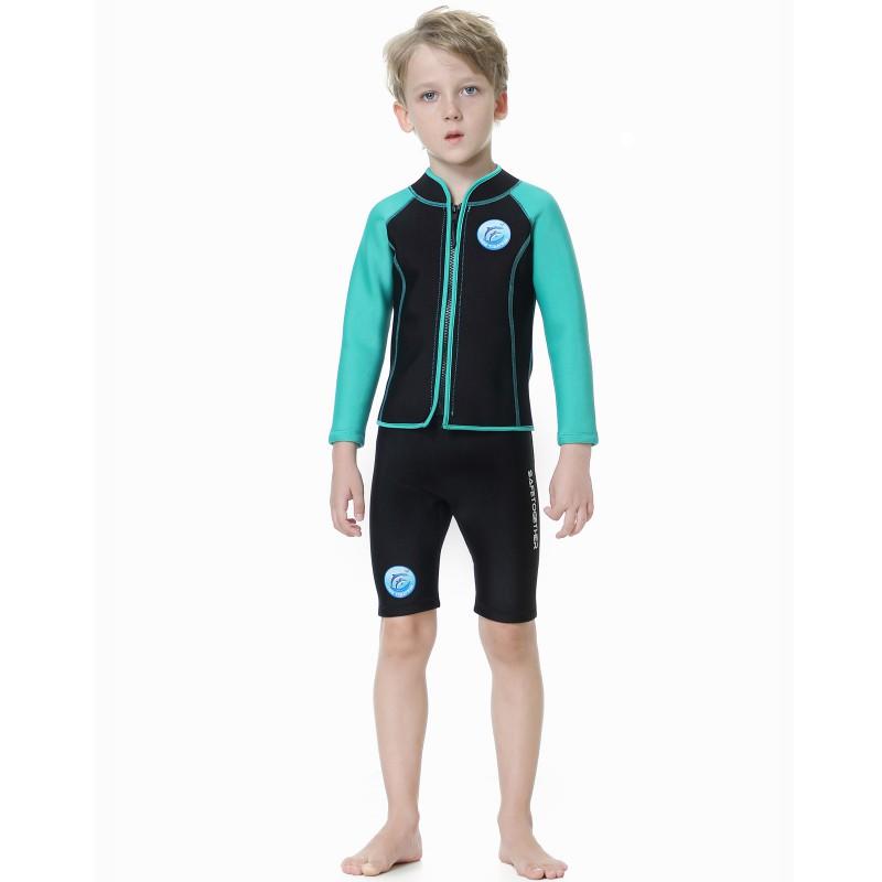Kinder Taucheranzug 2,5MM Split Warm Badeanzug Jungen Mädchen Langarm Schnorcheln Surfen Quallen R009