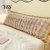 Luxury Decorative Sofa Cushion Covers Fluffy Body Pillow Cover, Faux Rabbit Fur Bed Cover with Zipper, Ruffle Hidden Zipper Trim, Plush Bubble