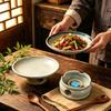 Retro Ceramic Tableware: Earthen Pot with Alcohol Stove for Warming Dishes