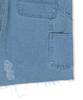 Mattengkim Heringbone Raw Cut Denim Shorts In Light Blue