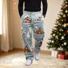 Men's Street Casual Loose Fit Comfortable Athletic Pants with Christmas Print