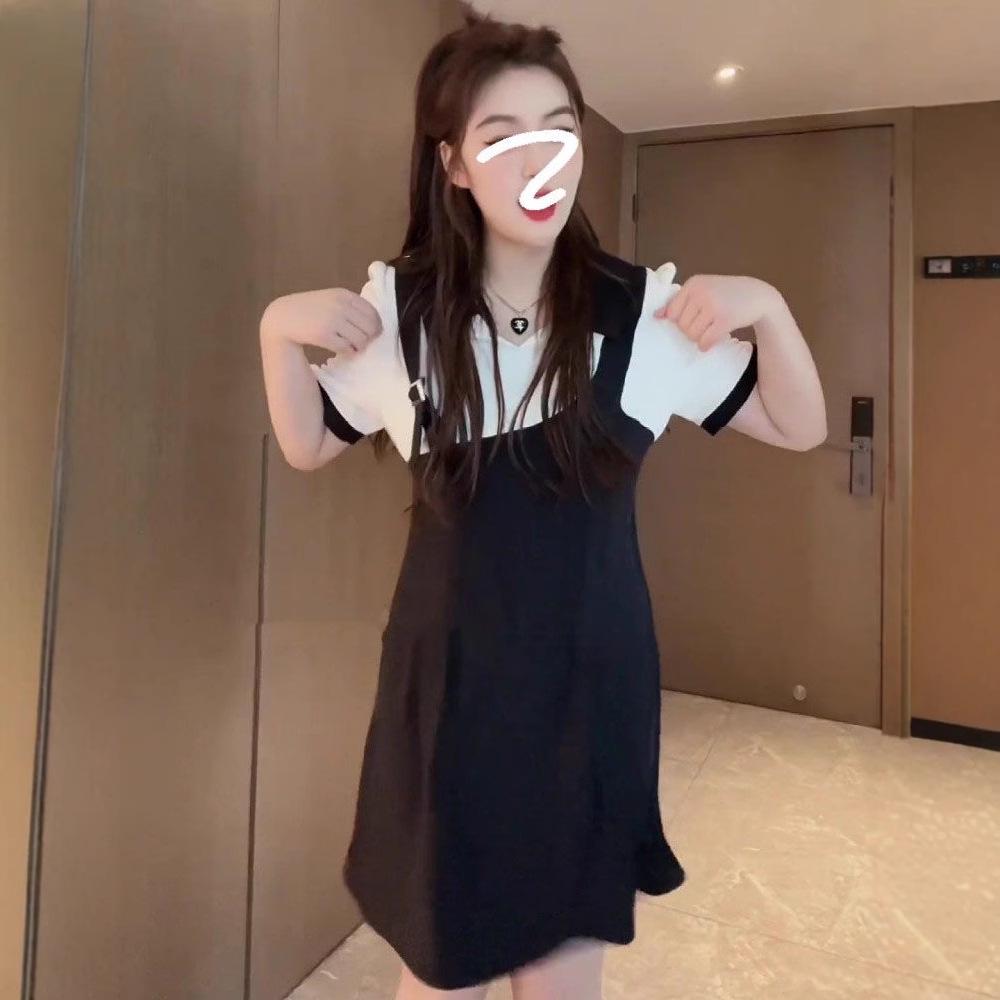 

2024 Летнее Повседневное Платье-Двойка Приталенного Силуэта с Воротником Поло XL