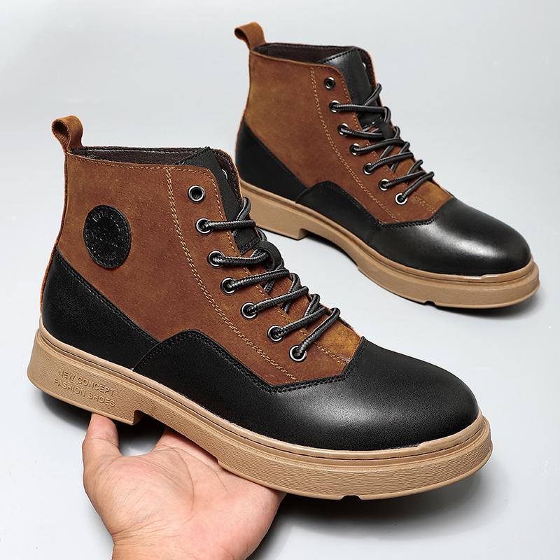 Men's New Leather Outdoor Sports Shoes Casual Shoes Business Leather Board Shoes Boots