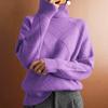 Autumn-Winter Casual High Neck Loose Knit Sweater Pullover