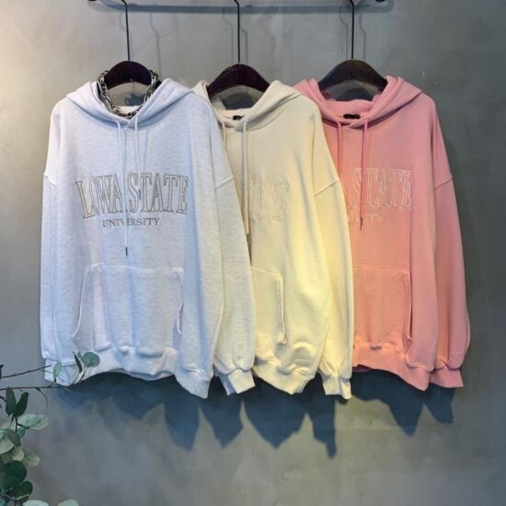 C S In The Room Roah Embroidery leTTerIng overSized Long Sleeve Hoodie T ShirT 3