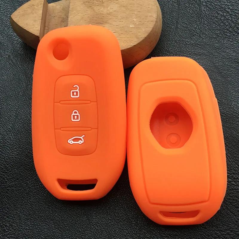 Siliconen Auto Sleutel Auto Hoesje Cover voor Renault Kadjar 3 Knops Klapbare Sleutel Hoesje Cover Shell