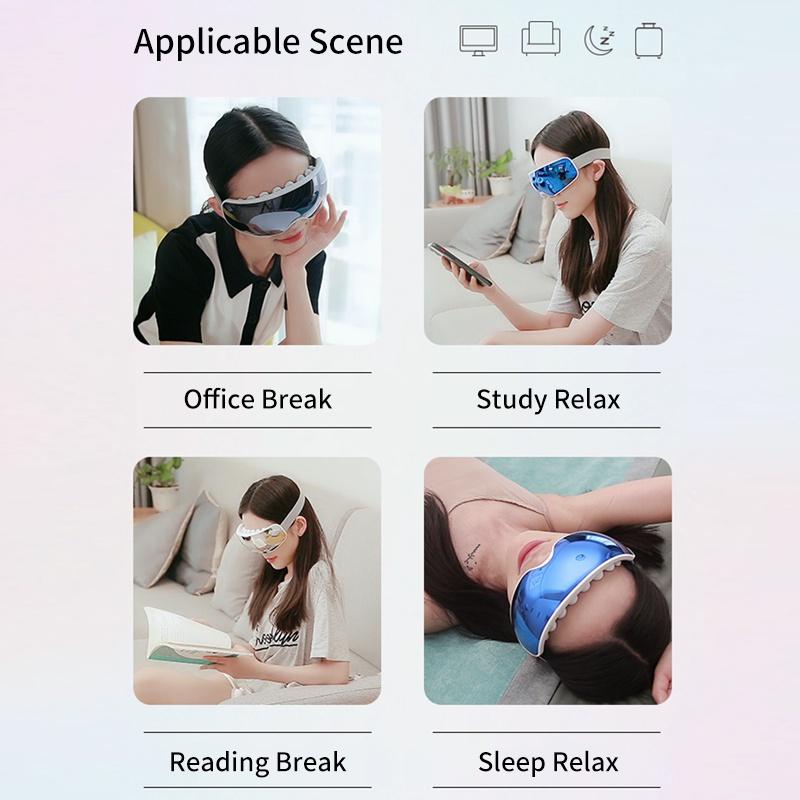 Eye Massager Acupoint Vibration Pulse Hot Compress Eye Care With Bluetooth Music Relieve Fatigue Visible Eye beauty instrument