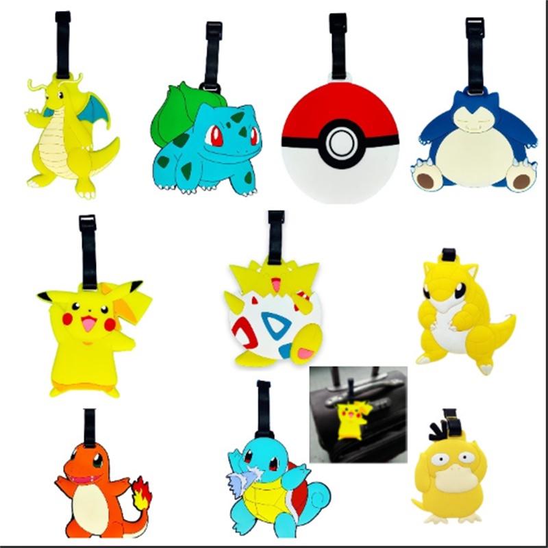 Luggage Tag Cartoon With Name Charmander Pikachu Psyduck Toy