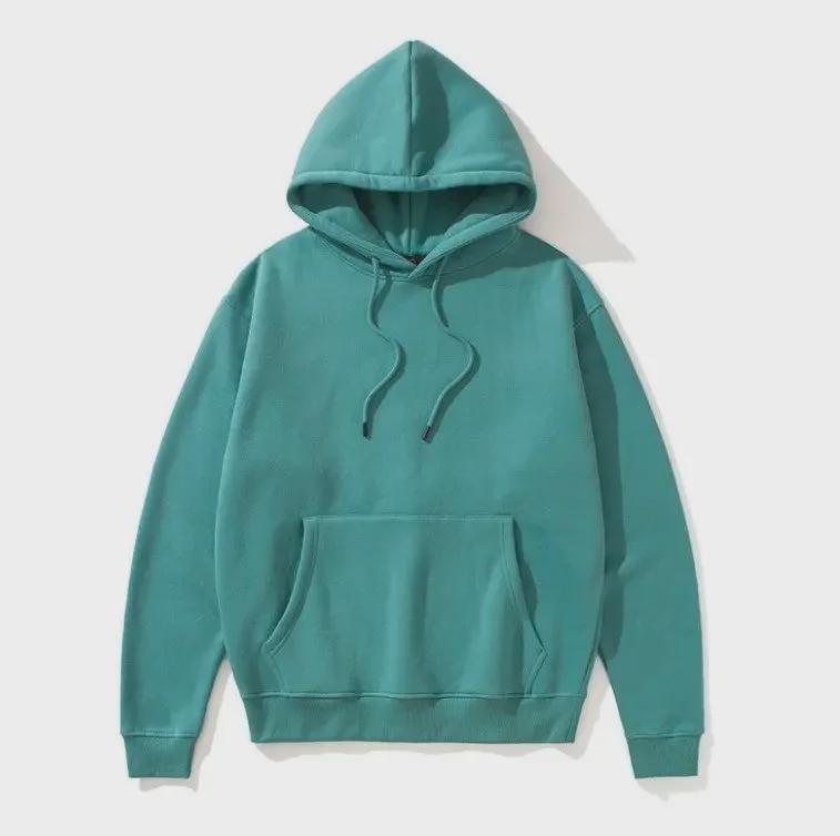 Unisex BF styl mikina s kapucí zimní svetr: Útulný samet, hořčicová a fluorescenční zelená, volný střih