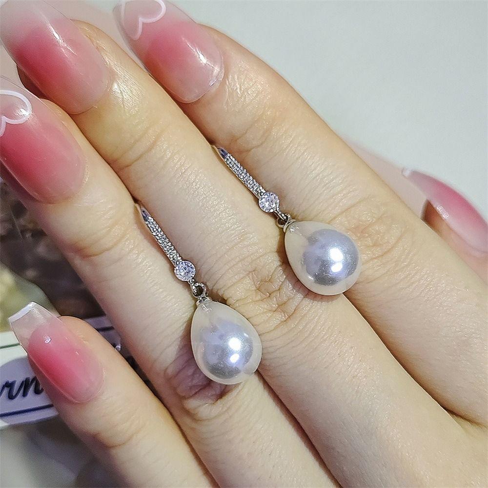 Simulation Freshwater Pearl Drop Earrings Water Drop Shape Ear Hook Long Earrings  Ear Jewelry