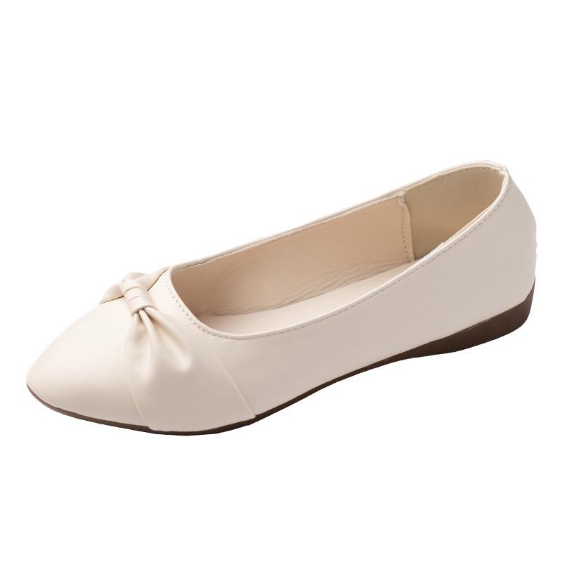 Soft-soled Soft Leather Mother Shoes Shallow Mouth Versatile Doudou Shoes One-pedal Single Shoes 2025 New Lightweight Women's Shoes Work Shoes