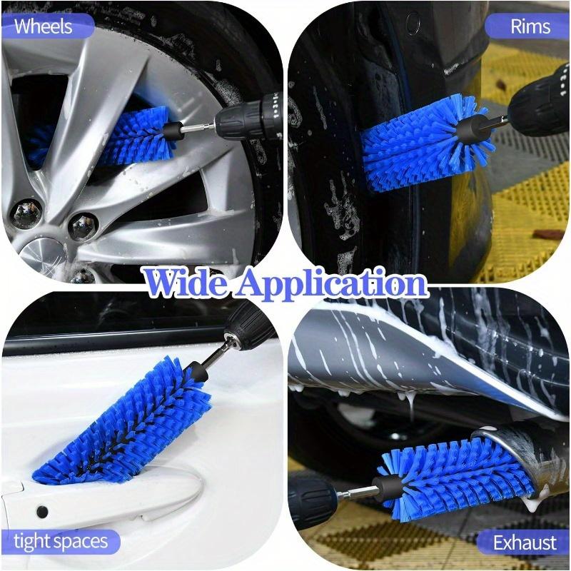 Highly Dense Durable Drill Brush for Car Wheel Cleaning Rims Engines Exhaust Bottle 1 Pack