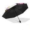 1pc Hello Kitty Birthday Balloons Automatic Opening Folding Umbrella - Portable 3-Fold Design with Iron Frame - Outdoor, Gift for Fans, Travelers, Eve