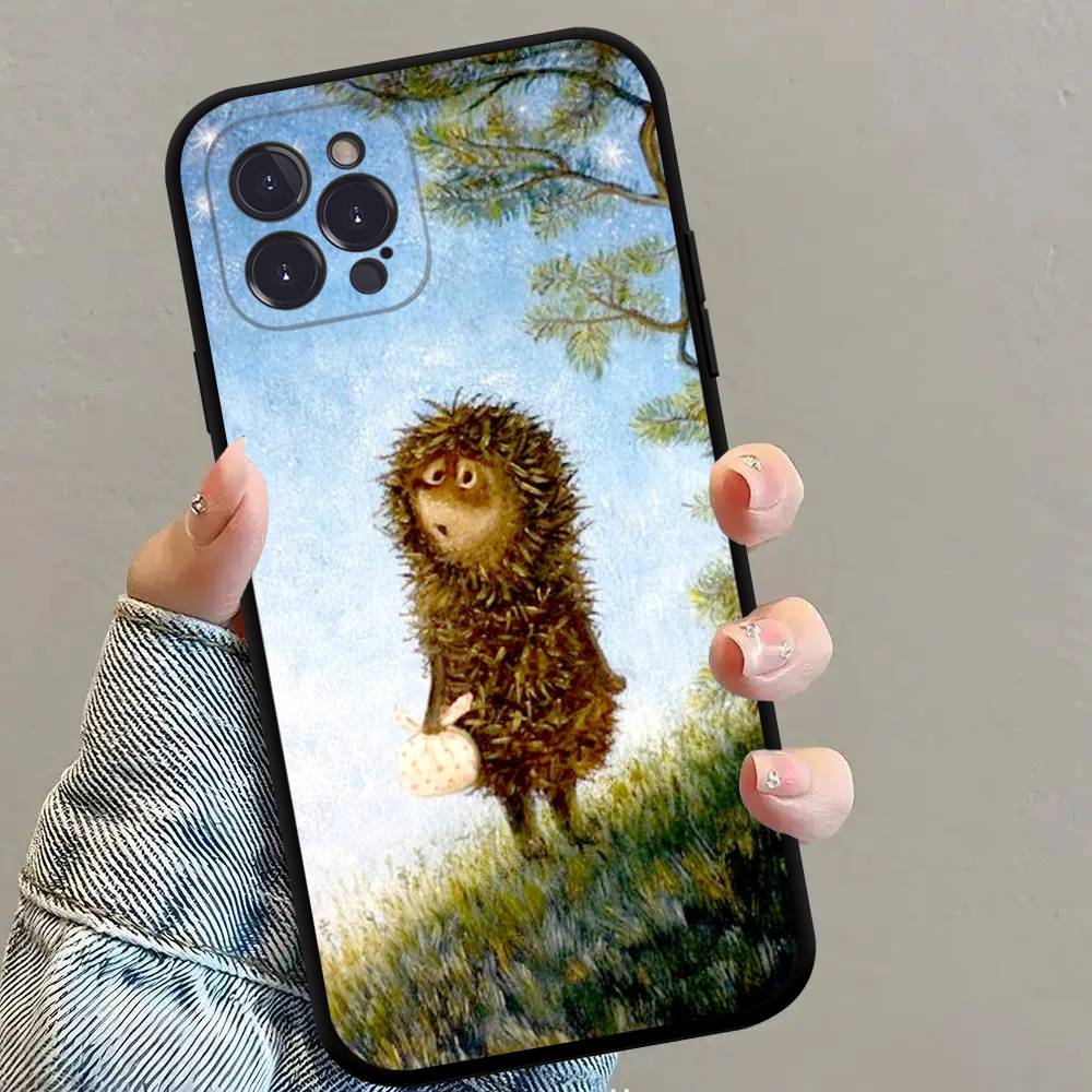 

Bright Hedgehog In The Fog Phone Case Black Soft Silicone TPU Phone Case For IPhone 11 12 13 14 15 16 17 Pro Plus Mini Max iPhone 13 mini
