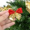 480pcs Christmas Bow Red Gold Mini Xmas Tree Bowknot Pendant Ornaments for Home Decoration Navidad New Year Party DIY Gifts