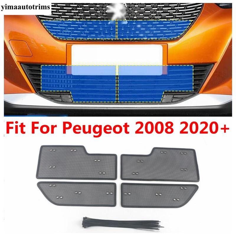 Car Front Middle Grille ect Screening Mesh ert Net Protection Trim Accessories Exterior For Peugeot 2008