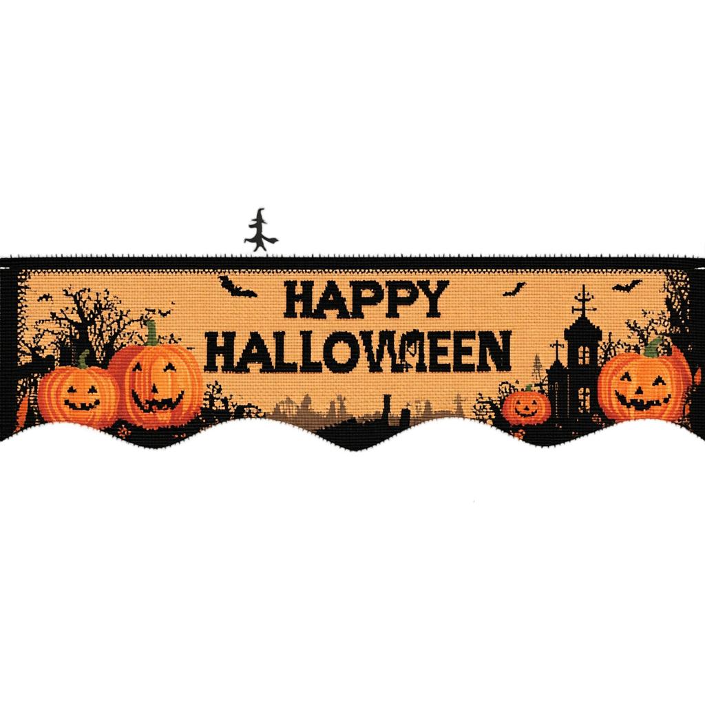 Halloween Mantel Scarf for Fireplace, Personalized Custom Decor for Living Room Kitchen, 78.7 19.6 Inches