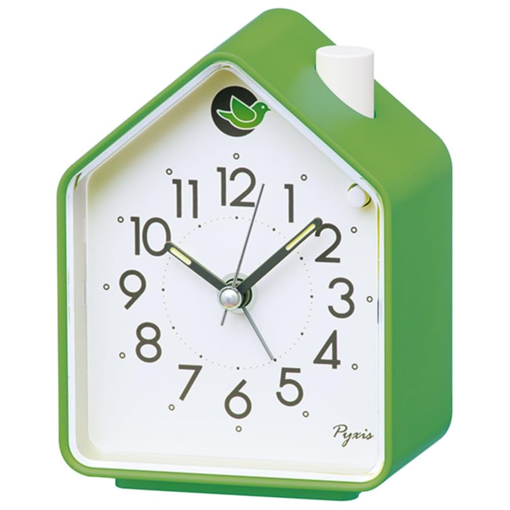 Seiko Clock Alarm Clock, Table Clock, Analog, Green, 110 x 86 x 63 mm, PYXIS NR452M