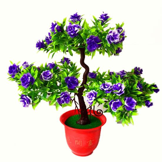 Konstgjord rosblomma gästhälsning tallväxtkruka Hem Desktop Office Decor