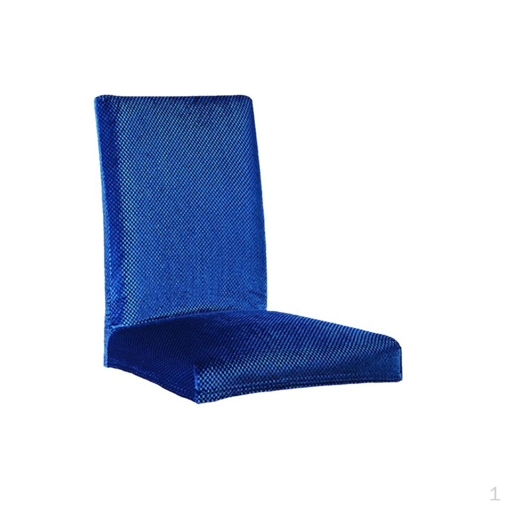 

Solid Color Washable Universal Short Dining Room Seat Cover Slipcover Stool for Hotel Banquet Decor Dark Blue