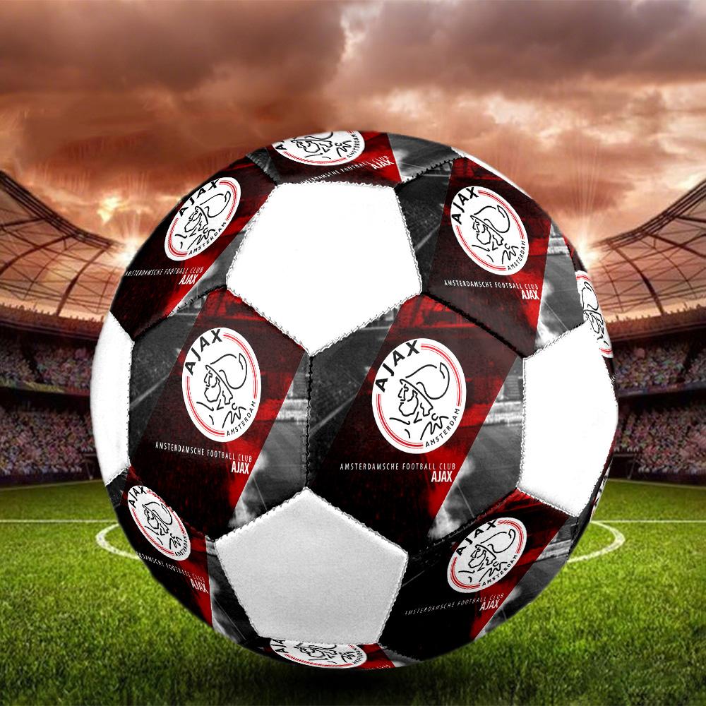 1PC AFC Ajax Poster Size 5 Soccer Ball PrahaIndoor Soccer Ball Colorful All Ages Machine Stitched PVC Competition Ready Durable High-Bounce