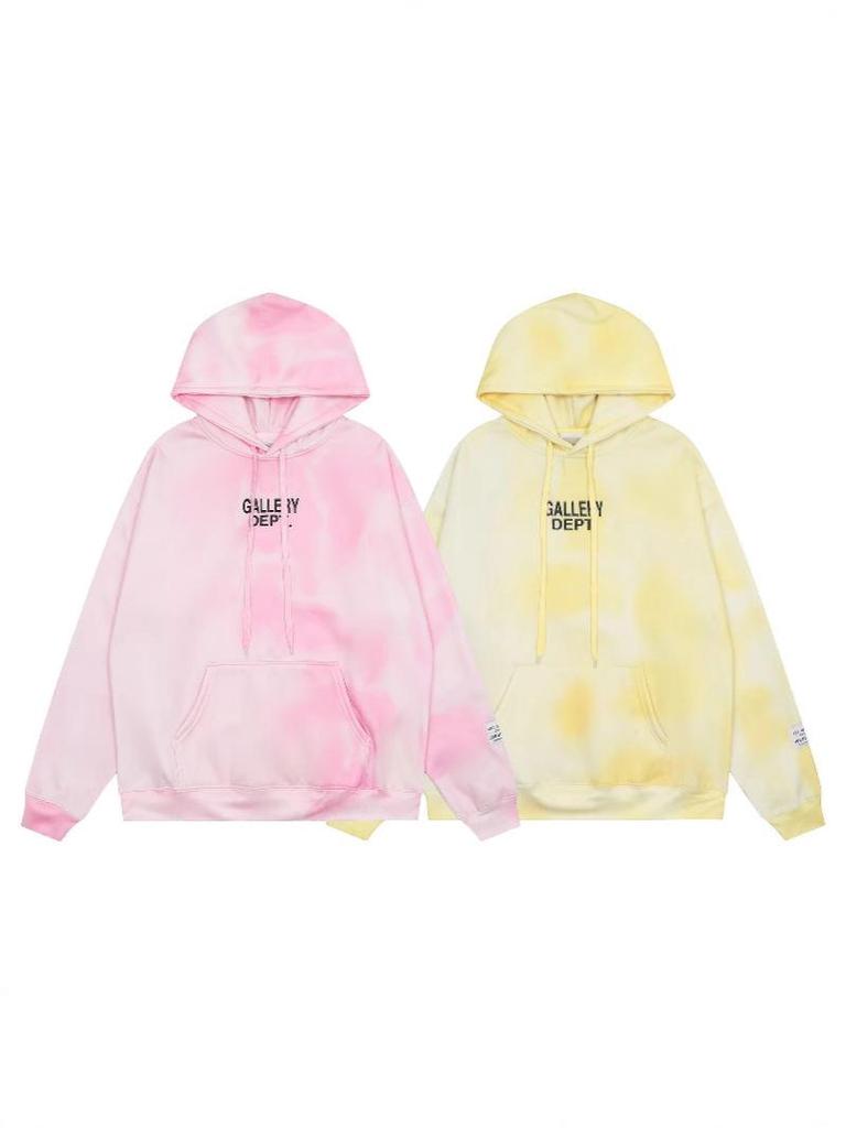 GALLERY DEPT Bluza Unisex z Kapturem Bawełniana z Plamami Farby Graffiti - Jesienna Luźna