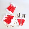 5/10pcs Christmas Decoration Supplies Christmas Hats Tableware Pockets Knife Fork Holder
