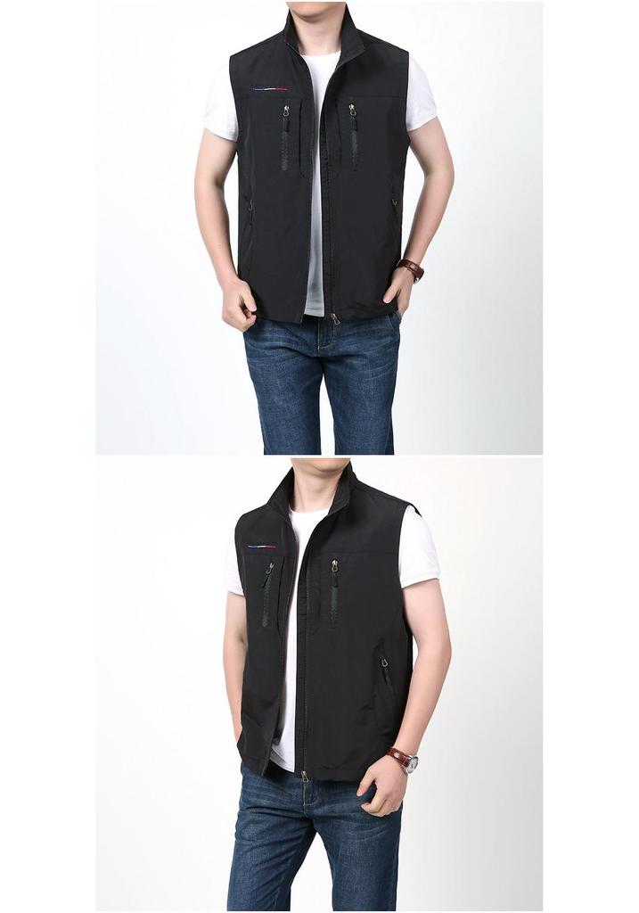 Men's Quick-Dry Multi-Pocket Waistcoat for Spring to Autumn