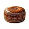 Round Shape Fillable Ottoman Pouf PU Leather Round Pouf Cover New Floor Seat Cushion  Home Use