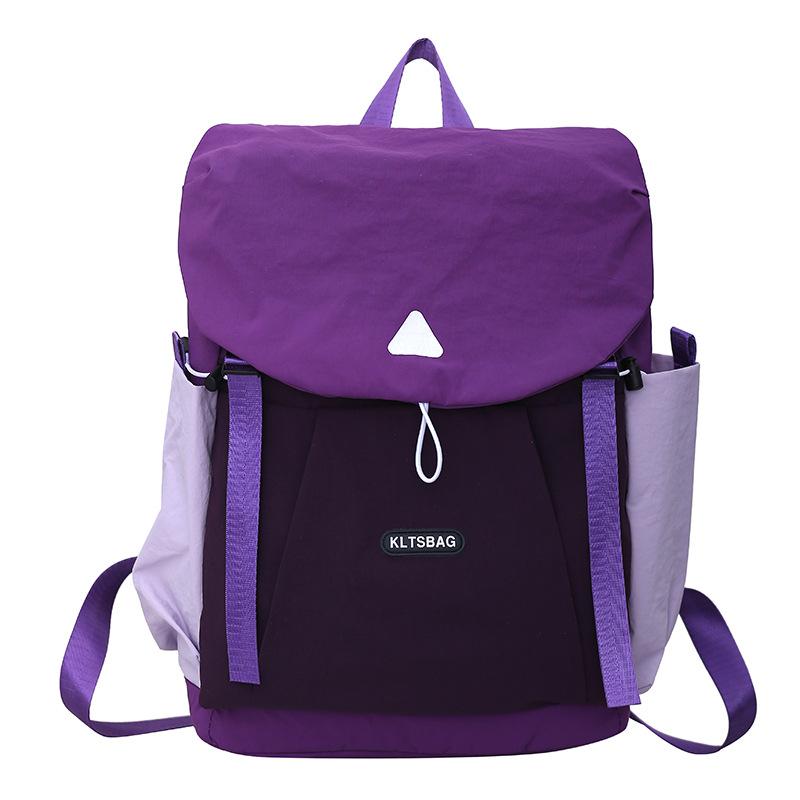 

New casual backpack trendy cool boy outdoor mountaineering bag for primary school students and junior high school students large-capacity contrasting фиолетовый