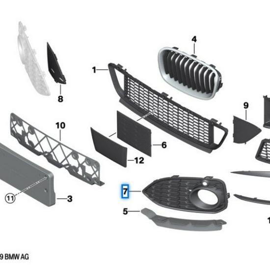 Compatibele Mistlamp Grille voor BMW 1 Serie F20 LCI Voorbumper (Onderdelen 51118068603, 51118068604)