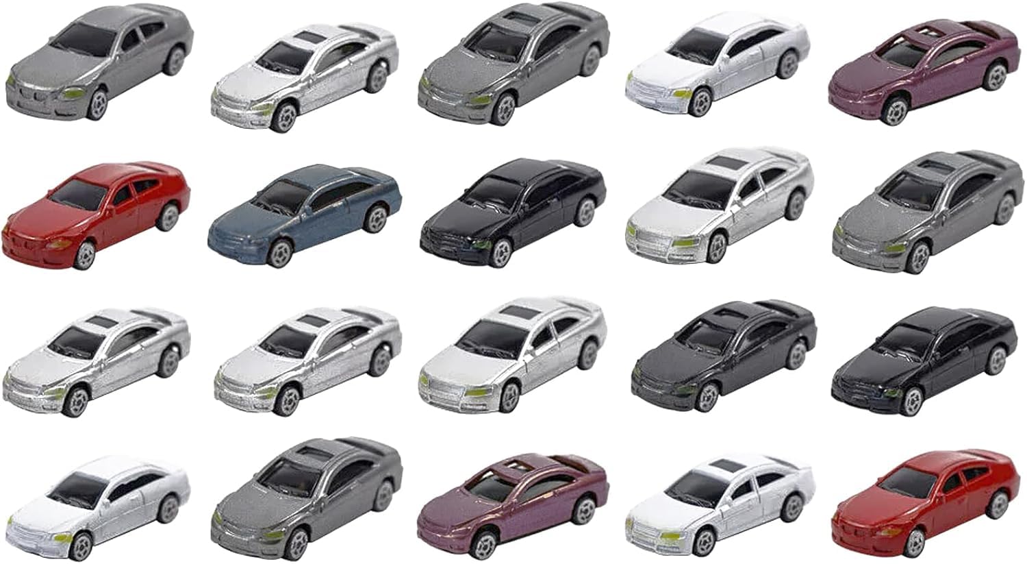 wowjimi Car Model Set Scale Miniature Model Painted Scenery City Railway Hobby Development (20 cars) 1/150 Cars, Cars, Diorama, Cars, Collection,