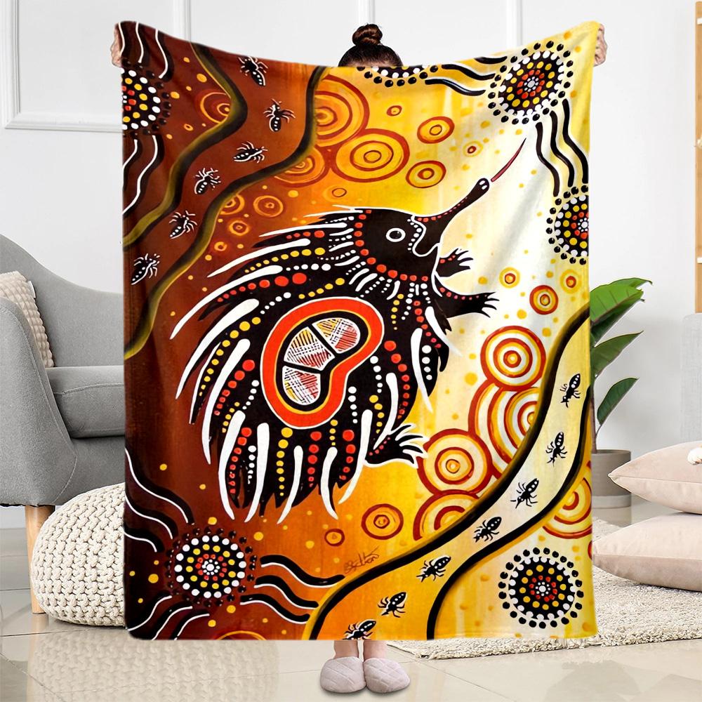 Australian Aboriginal Style 18 Blanket Durable Comfort Perfect for Picnics Couch Bed for All Seasons Stylish Decor