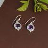 Faceted Amethyst Silver Earring, 925 Sterling Silver Handmade Jewelry, February Birthstone Earring, Silver Earring, Women Jewelry