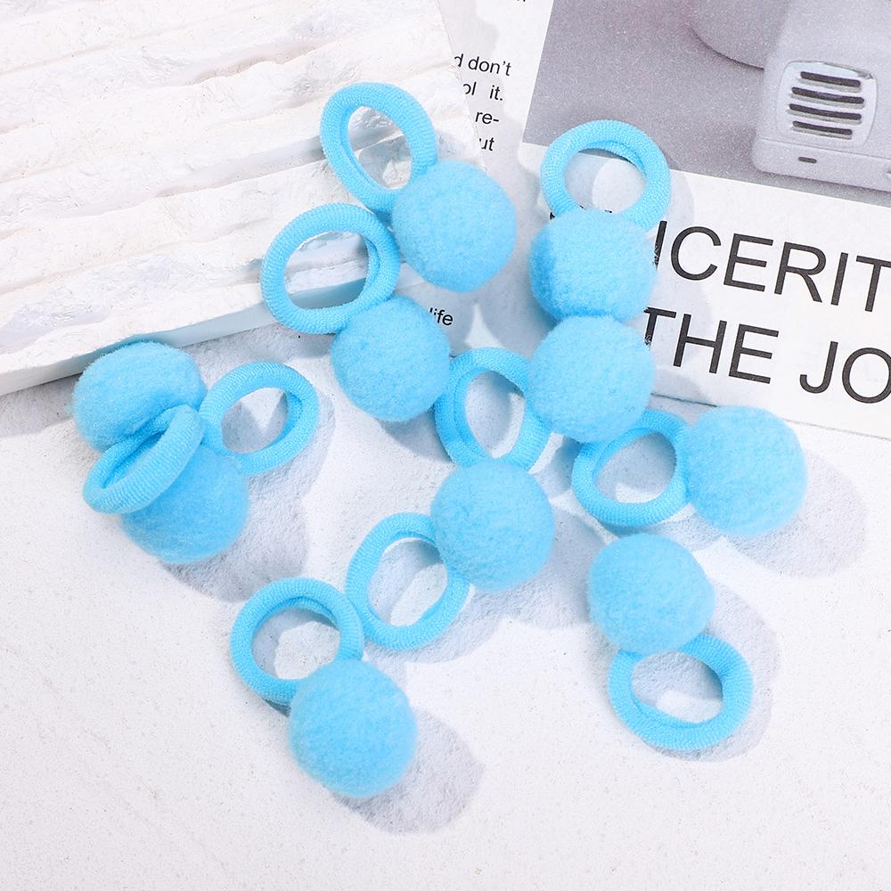 10/20pcs Sweet Colorful Elastic Hair Bands Plush Ball Rubber Band for Baby Girls Scrunchie Hair Ties Clip Kids Hair Accessories